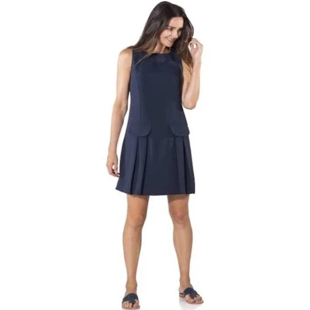 NEW Eliza J Blue Pleated A-Line Mini Dress